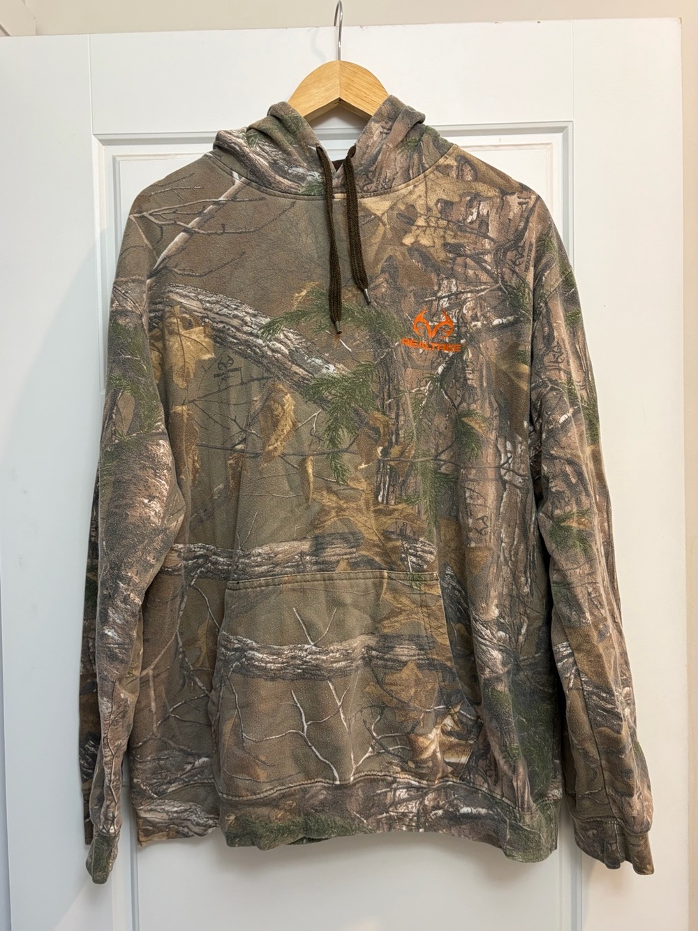 Realtree Camo Hooded Pullover with Orange Logo
